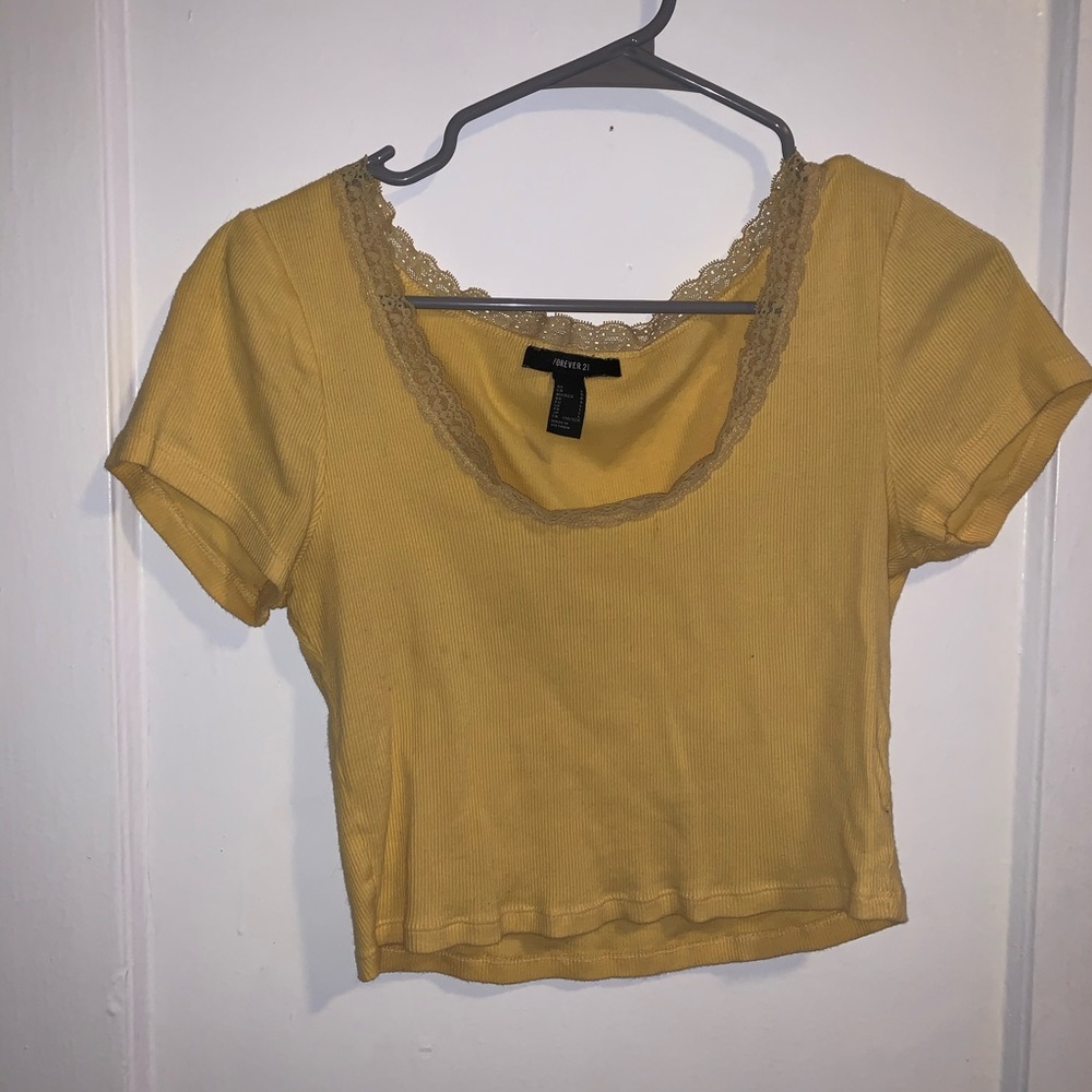 yellow crop tank top